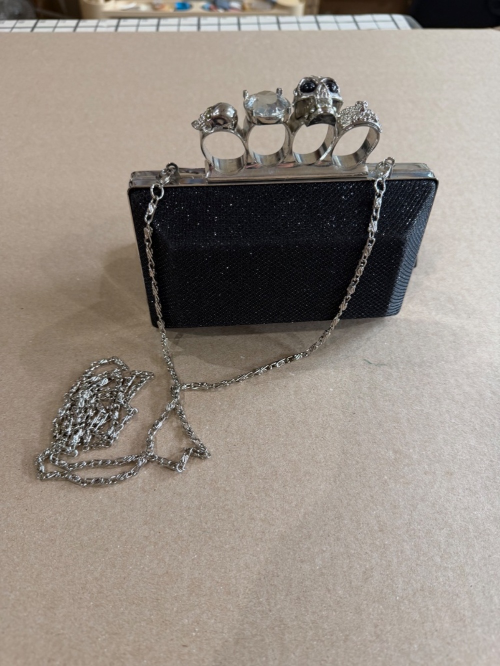 Skull Knuckle Clutch Evening Bag